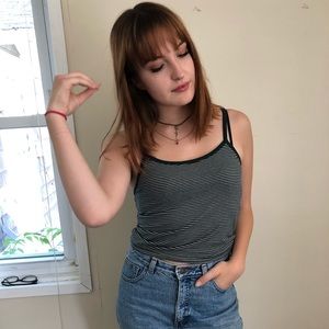 Striped Green and White Tank